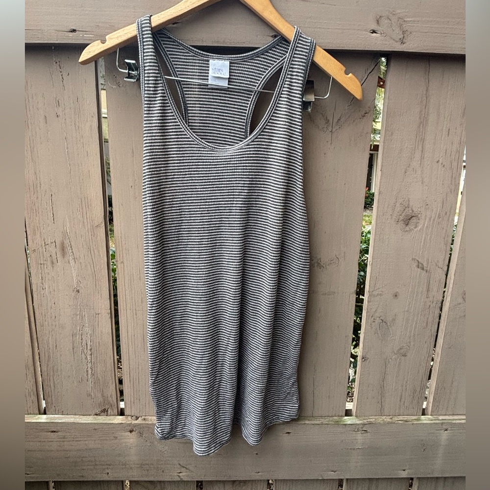 Stars Above Grey and Pink Striped Lounge Tank Top